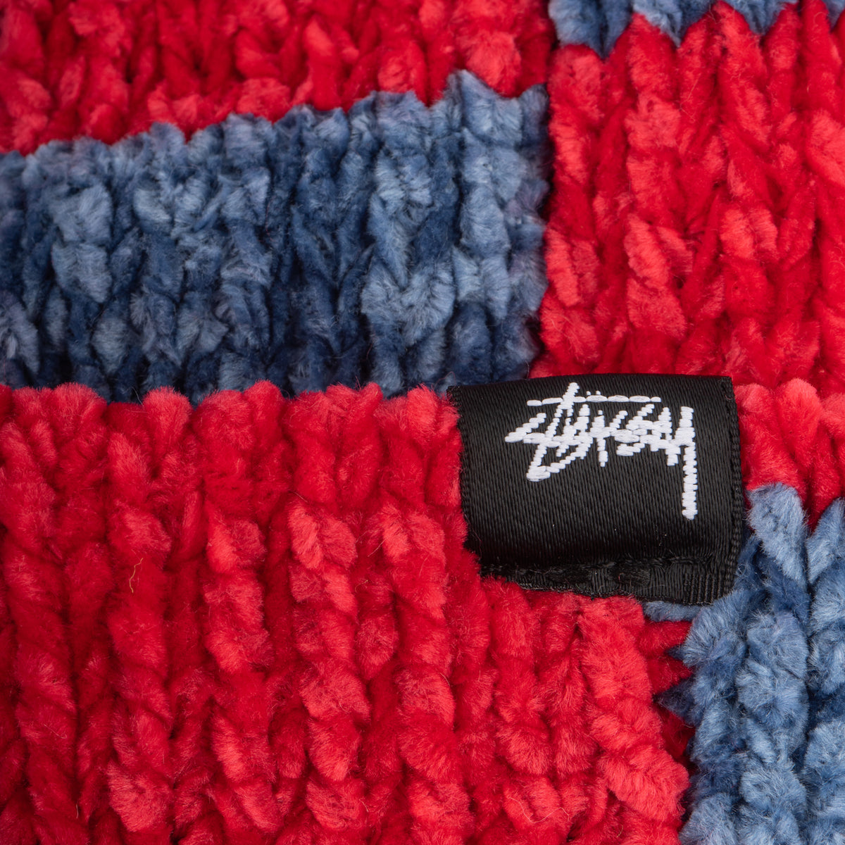 生まれのブランドで Stussy Crochet Beanie☆Red☆ Checkered ニット