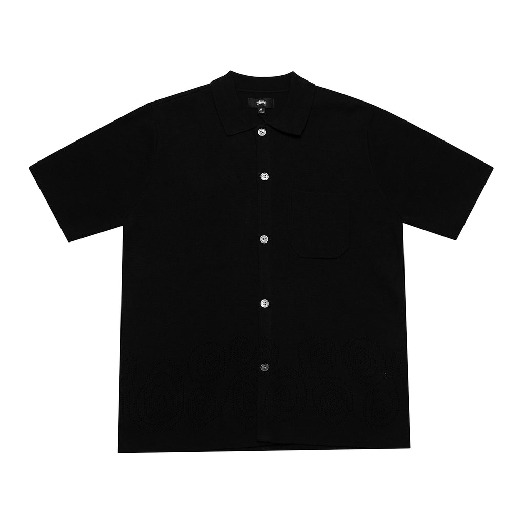 Stussy - Perforated Swirl Knit Shirt (Black) – amongst few